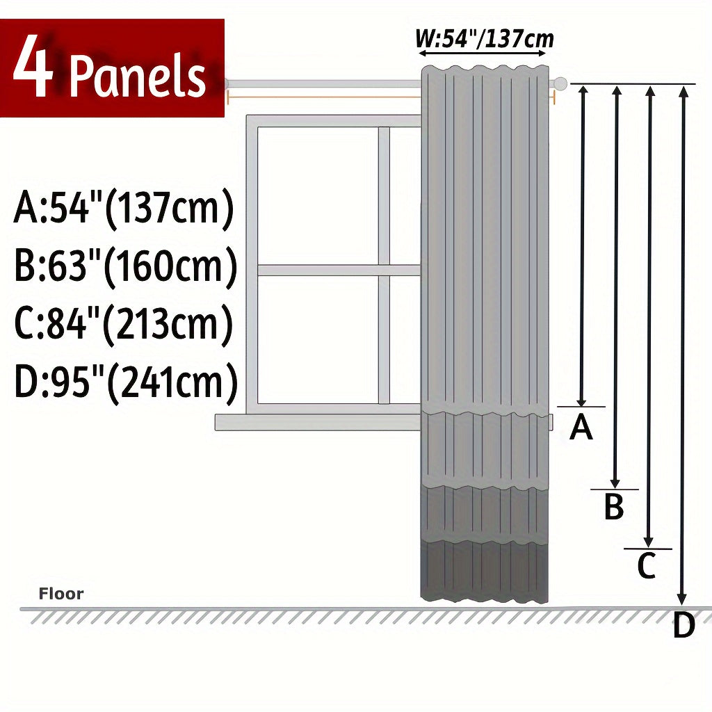 Light Filtering Curtains 4 Panels Solid Color Rod Pocket – Soft Brushed Sheer Window Drapes for Living Room Bedroom Office, 8 Sizes 10 Colors