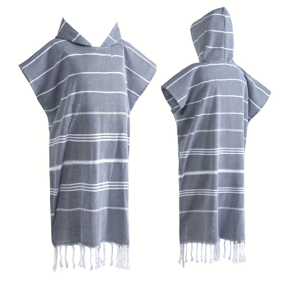 Hooded Surf Poncho Wearable Beach Towel Quick Dry Cotton Changing Robe Sandproof Lightweight for Swimming Diving Surfing Beach Bathing S L Multi Colors