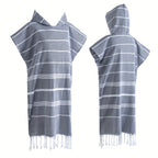 Hooded Surf Poncho Wearable Beach Towel Quick Dry Cotton Changing Robe Sandproof Lightweight for Swimming Diving Surfing Beach Bathing S L Multi Colors