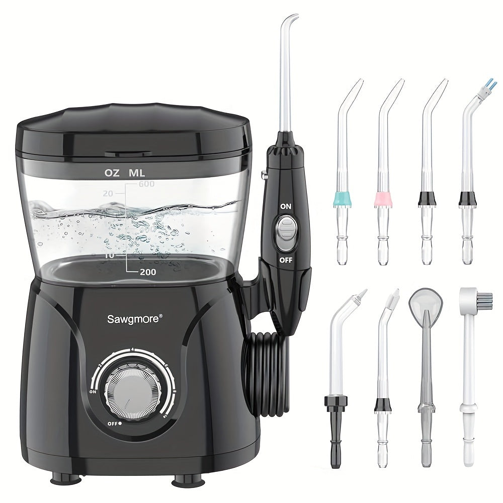 Water Flosser for Teeth & Braces – 8 Jet Tips, 10 Pressure Settings, 20oz Large Tank Oral Irrigator for Family Deep Cleaning & Braces Care