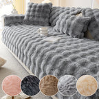 Faux Rabbit Fur Plush Sofa Cover Thick Milkskin Split Slipcover Cozy Winter Warmth Pet Friendly Machine Washable 1 2 3 4 Seater Living Room Bedroom Office