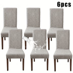 Dining Chair Covers 4/6pcs – Plant Print Stretch Parsons Chair Slipcovers 90% Polyester Elastic Band All-in-One Seat & Back Protector, Vintage Elegant Style for Kitchen Wedding Mother's Day Gift
