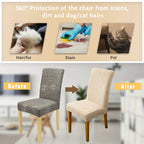 Jacquard Stretch Dining Chair Covers 4/6pcs – Removable Washable Elastic Chair Slipcovers for Dining Room & Kitchen, 10 Colors, Christmas & Holiday Home Decor Chair Protector