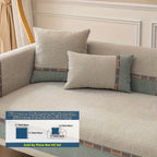 Bohemian Chenille Sofa Cover Non-Slip – Sofa Seat Cushion, Backrest, Armrest & Pillowcase Sold Separately, Dog Friendly Two-Tone for Bedroom Office Living Room, 4 Colors