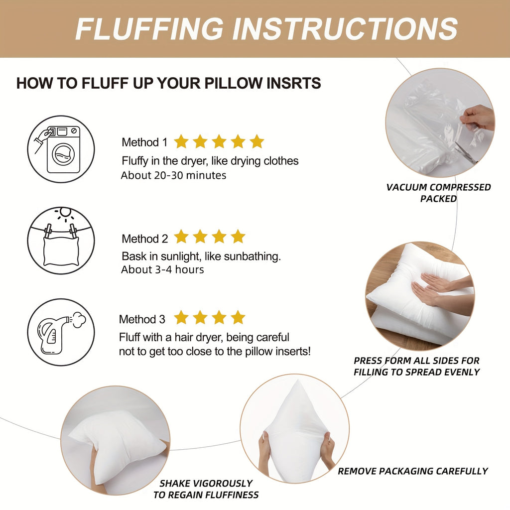 Pillow Inserts 4 Pack White – Choose 12x20, 18x18 or 20x20 Inch | Upgraded Fabric, Waterproof & Soft Touch Options | Square & Lumbar Throw Pillow Stuffer for Couch, Bed, Sofa, Patio & Living Room