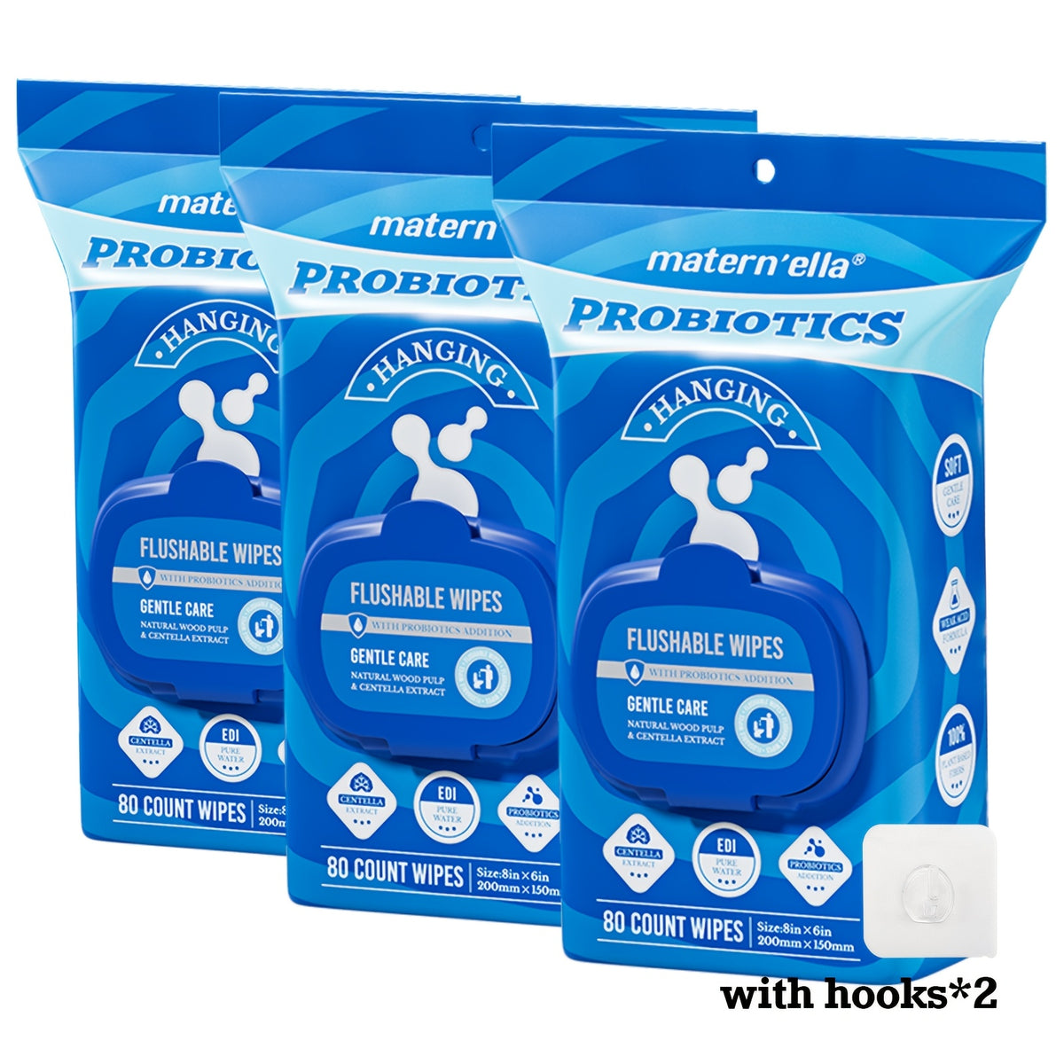 Flushable Wet Wipes with Probiotics Fragrance Free Sewer Safe Soft Thick Plant-Based Disposable Wipes for Personal Care Incontinence Travel Camping Available in Multiple Pack Sizes