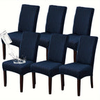 Stain-Resistant Stretch Dining Chair Covers Set of 4 or 6 Jacquard Polyester-Spandex Removable Slipcovers – Pet & Kid Friendly, Machine Washable, for Restaurant Home Wedding Christmas