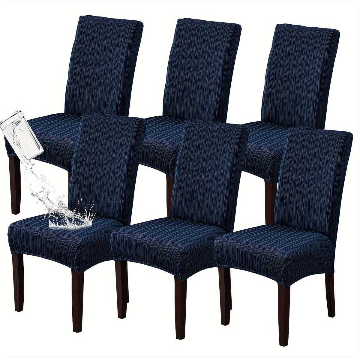 Stain-Resistant Stretch Dining Chair Covers Set of 4 or 6 Jacquard Polyester-Spandex Removable Slipcovers – Pet & Kid Friendly, Machine Washable, for Restaurant Home Wedding Christmas