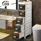 Slim Rolling Storage Cabinet with Drawers – Narrow Gap Organizer for Bathroom, Kitchen & Refrigerator Side Spaces, Multi-Layer Pull-Out Drawer Unit