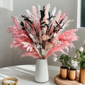 50-Piece Pampas Grass & Dried Flower Bouquet Set – Boho Reed Feather Mix for Wedding Decor, Living Room Arrangement & Nordic Photo Props
