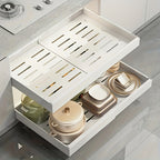Pull Out Cabinet Organizer Slide Out Drawer Shelf No Drill | Under Cabinet Pull Out Shelf for Kitchen Bathroom Garage Bedroom