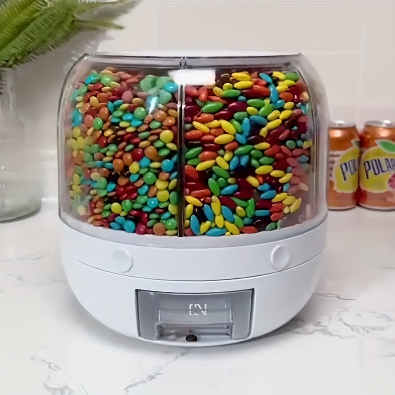 Large-Capacity Candy Dispenser & Sealed Storage Box – Smart Partition Container for Small Candies, Grain, Flour & Pet Food – Household Airtight Organizer, Halloween Party Gift