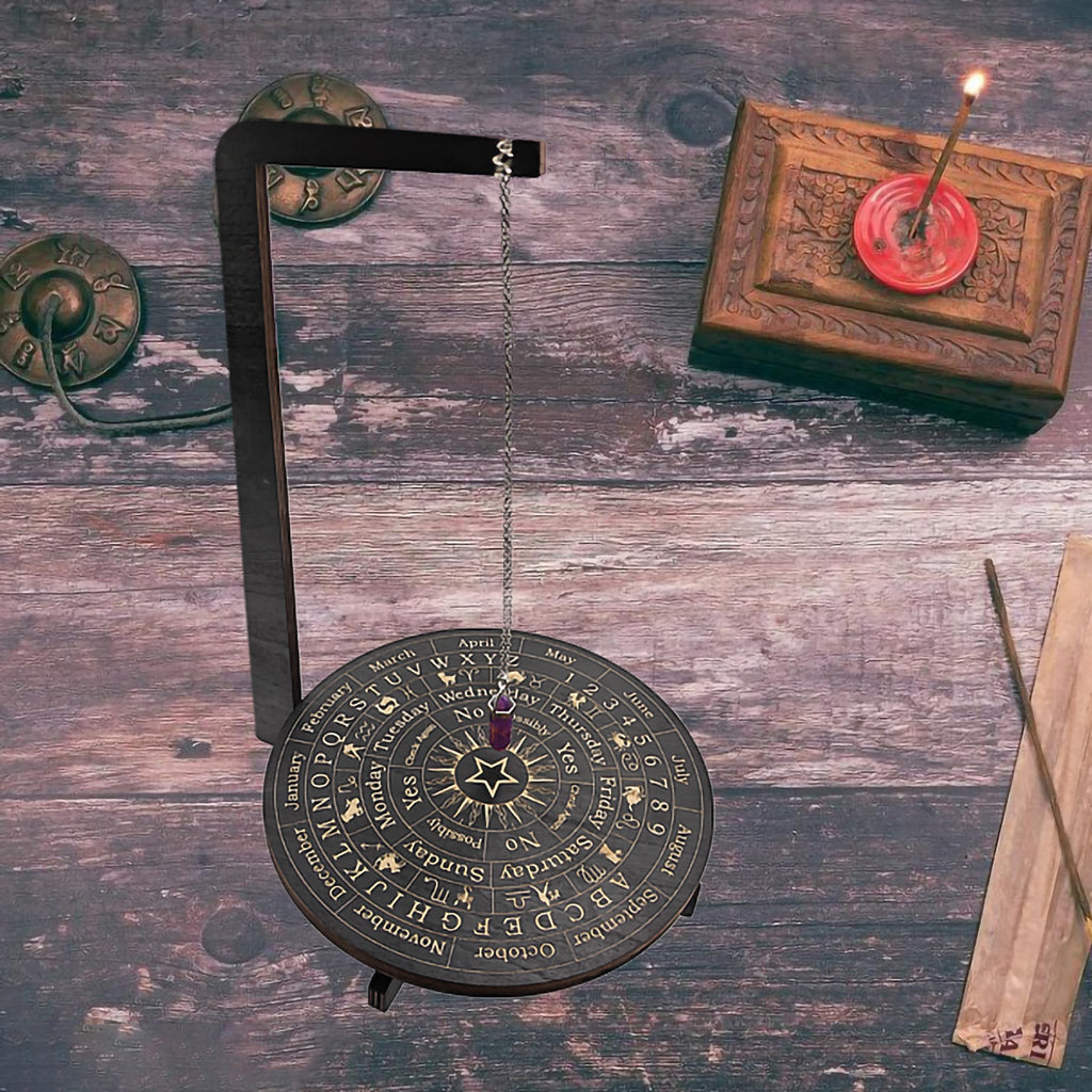 Wooden Pendulum Stand 3D Divination Crystal Display Holder | Witchcraft Altar Supplies, Necklace Display Stand for Meditation, Crystal Rituals, Boho Witch Room Decor