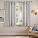 100% Blackout Curtains - 4 Panel Set, Boho Rustic Textured Grommet Drapes for Living Room & Bedroom, Privacy & Room Darkening, 4 Colors