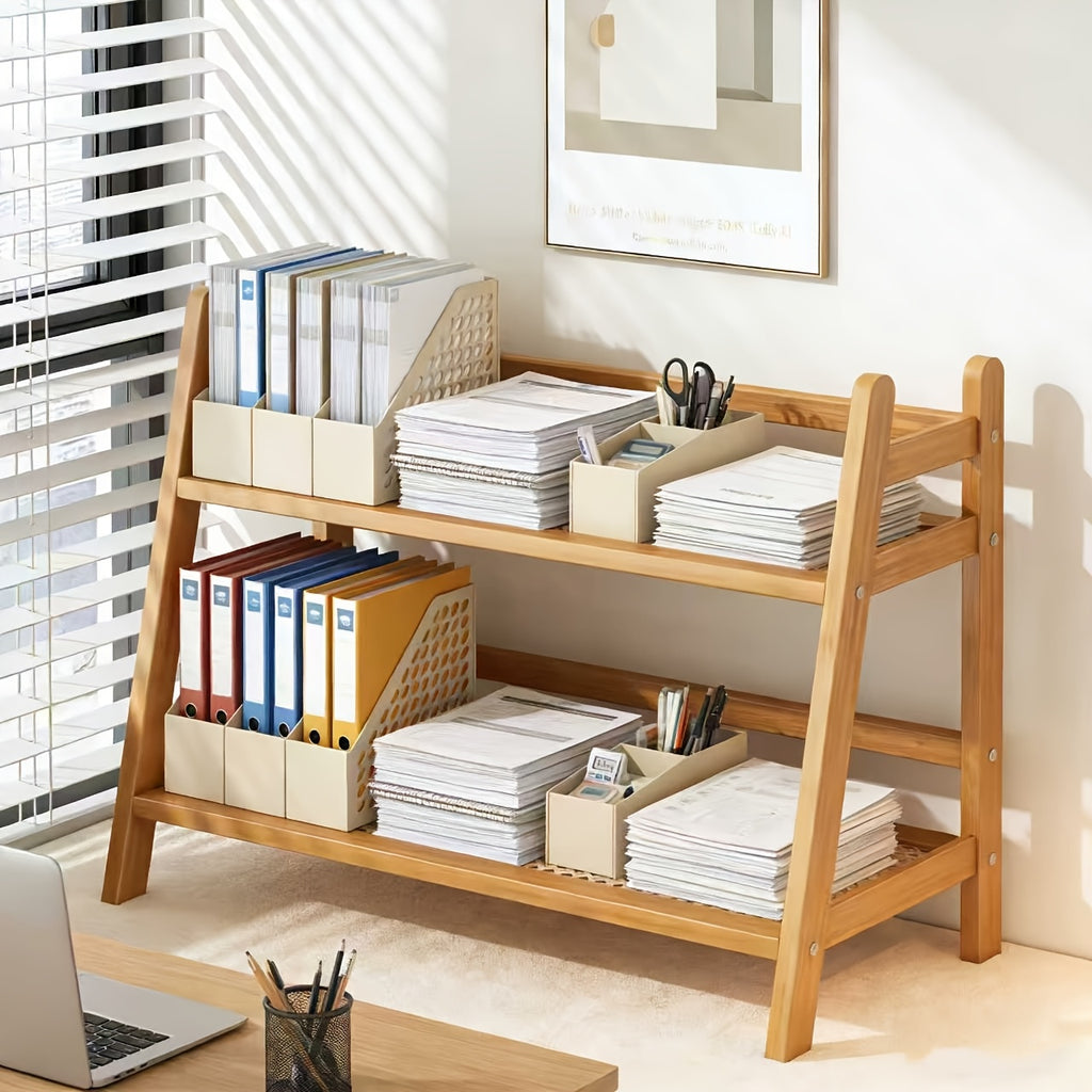 Japanese Natural Wood 2-Tier Cup Rack | Countertop Mug Organizer for Kitchen Living Room Coffee Bar