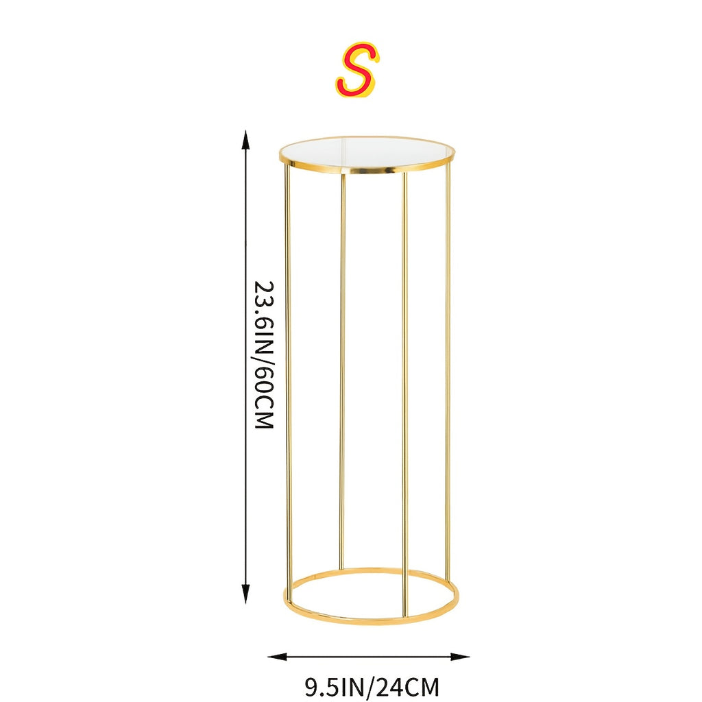 Metal Cylinder Pedestal Stand for Events – Round Cylinder Display Stand for Vase Cake Floral Arrangements, Party Wedding Celebration Table Riser, Decorative Metal Craft Stand