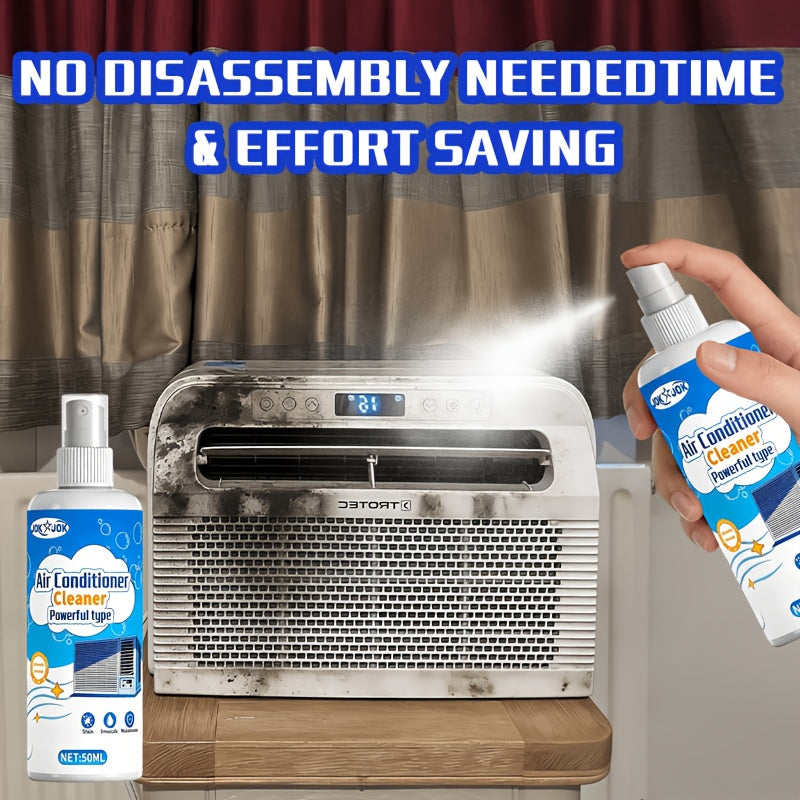 Air Conditioner Cleaning Spray No-Disassembly Formula - Universal AC Cleaner for Wall-Mounted & Floor-Standing Units, Removes Dust, Oil Stains & Scale from Heat Sinks, Powerful Decontamination, 1.69oz
