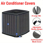 AC Cover Outdoor Heavy Duty Central Air Conditioner Unit Cover Breathable Mesh Adjustable Buckle Straps Debris Bug Leaf Rain Snow UV Protection Residential Commercial XS S M L
