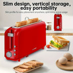 2-Slice Slim Toaster – 6 Shade Settings, Cancel Reheat & Defrost, 10" Long Slot, Auto Shut-Off, Removable Crumb Tray | 5 Colors