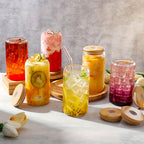 Can Shaped Glass Cups Set 18.6oz 550ml with Lids Straws & Cleaning Brush - Iced Coffee Boba Tea Smoothie Cola Drinking Glasses Gift for Women Men Girls | Nuvia Haven