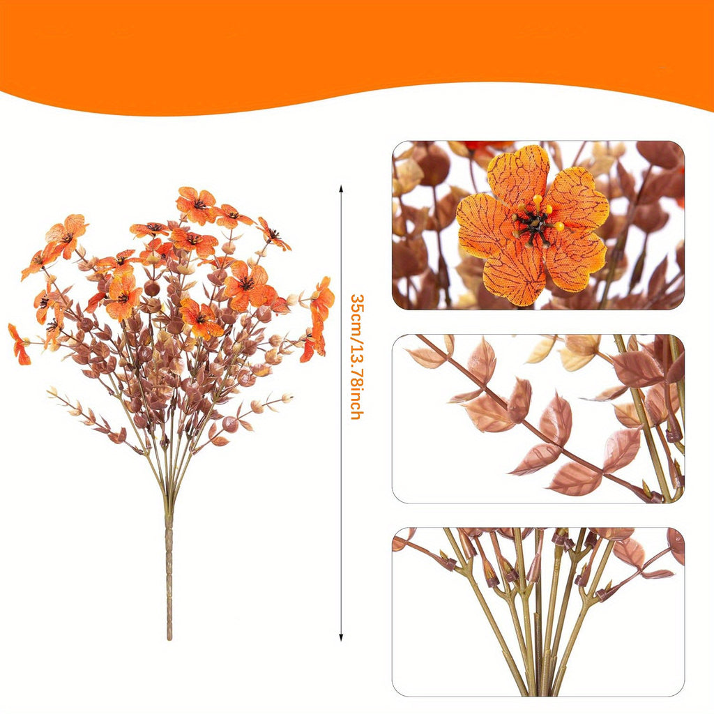 Fall Artificial Flowers 10pcs Mixed Color Autumn Floral Stems Fake Flowers for Vase Thanksgiving Table Centerpiece Home Decor Arrangement