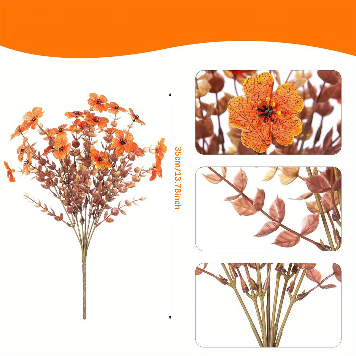 Fall Artificial Flowers 10pcs Mixed Color Autumn Floral Stems Fake Flowers for Vase Thanksgiving Table Centerpiece Home Decor Arrangement