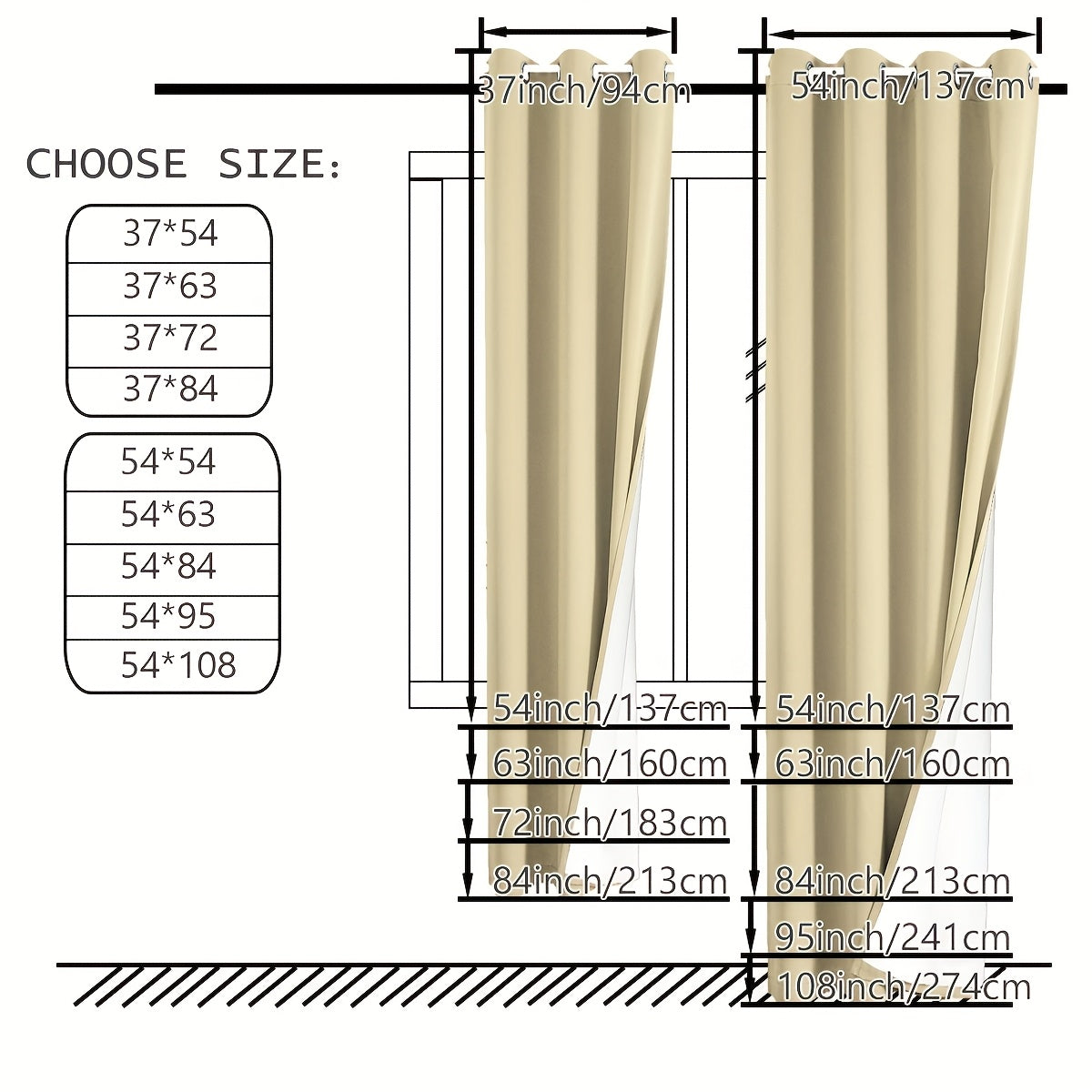 Grommet Blackout Curtains 2 Panels 100% Polyester for Bedroom, Living Room & Dining – Stainless Steel Rings, Black Backing, 8 Colors & 9 Sizes