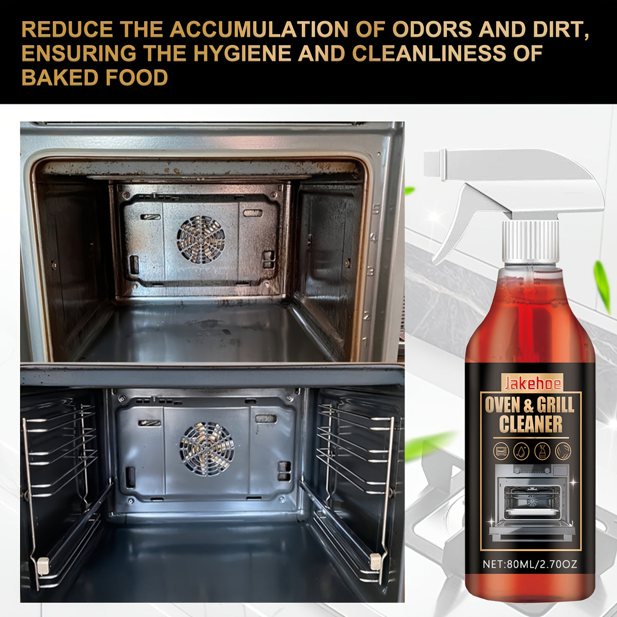 Stove & Oven Foam Cleaner Spray – Heavy-Duty Grease & Old Dirt Remover for Ovens, Grills & Kitchen Surfaces, Citric Acid Formula, Odor Eliminator, Hassle-Free Clean