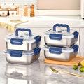 Stainless Steel Food Storage Containers Set of 4 – Extra Large 1800ml / 60oz, Airtight Leakproof Lids, Fridge & Freezer Safe, Meal Prep Lunch Box & Bento