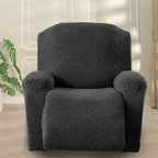 Stretch Recliner Chair Covers 4-Piece Set Non-Slip Elastic Bottom Slipcovers for Reclining Chair – 92% Polyester Polar Fleece Furniture Protector for Living Room Pet Scratch Stain Protection