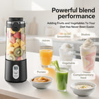 Portable Blender USB-C Rechargeable 6-Blade Stainless Steel – Ice Crush Smoothie Maker with Digital Timer, Battery Display & No-Spill Lid for Gym, Travel & Protein Shakes, Pink or White