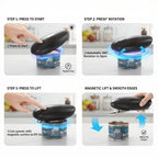 One-Touch Automatic Electric Can Opener – Smooth Edge Safety Can Opener for Arthritis & Elderly, Hands-Free Effortless Operation, Compact Design, No Sharp Edges, Black or Red