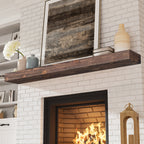 Wood Fireplace Mantel Floating Shelf – Heavy Duty Invisible Bracket | Wall Mounted Mantel for Over Fireplace | 5 Colors, 2 Lengths