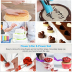 492-Piece Pro Cake Decorating Set - Complete Baking Kit with Cake Turntable, 58 Piping Tips, Reusable Piping Bags, Spatulas, Molds & More - Professional Quality for Home Bakers & Decorators