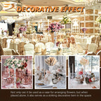 Crystal Acrylic Floor Vase Set of 2, Tall 24.8-Inch Ribbed Texture with Gold Accent – Transparent Flower Rack for Wedding Centerpiece, Bridal Shower, Bohemian & Home Table Decor