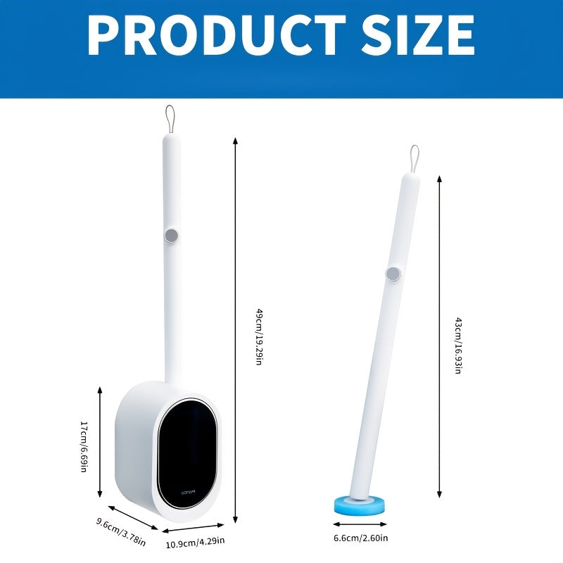 SOPAMI Disposable Toilet Brush with 32 Refill Heads – 360° Rotating Wall-Mounted Hygienic Cleaning Tool for Toilet, Tub, Sink & Tiles