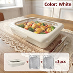 Reusable Food Storage Tray Set 4PCS 2-in-1 Plastic Serving Tray with Foil Trays – Holiday Party Containers for Christmas, Thanksgiving, BBQ & Outdoor Gatherings, White, Red & Black