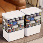 Transparent Multi-Tier Stackable Storage Box 2 or 5 Layer Large Capacity Portable Organizer for Pills Office Sewing Supplies Home Travel Easy to Clean Durable