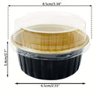 Aluminum Foil Baking Cups with Lids – Assorted Color Cupcake & Muffin Tins for Parties, Weddings & Events | 50-Pack with Lids or 30-Set with Spoons