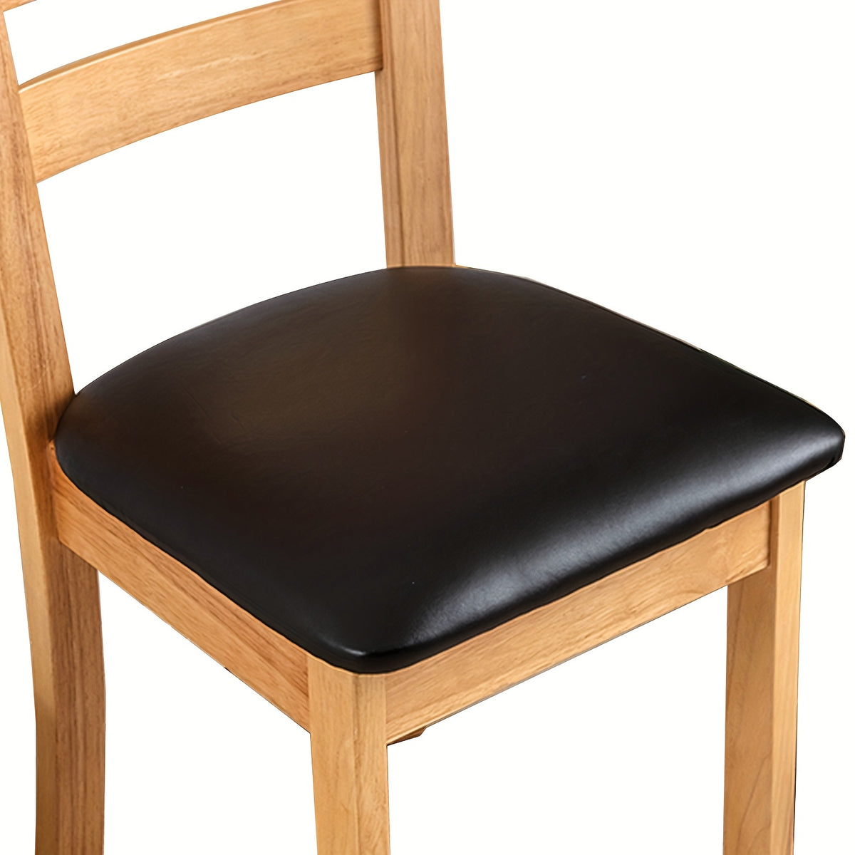 Waterproof Faux Leather Dining Chair Seat Covers 4/6 Pack – Stretch PU Fabric Removable Washable Chair Cushion Slipcovers for Dining Room Kitchen Hotel Home Decor, Hook & Loop Closure