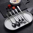 30-Piece Deluxe Golden Stainless Steel Flatware Set with Wooden Gift Box – Mirror Polished Knives, Forks & Spoons for 6 | Wedding, Business & Celebration Gift