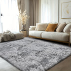 Velvet Shag Area Rug with Non-Slip Backing – Super Soft Plush Indoor Carpet for Living Room, Bedroom & Kitchen, Tie-Dye & Solid Colors, 5 Sizes