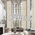 Pinch Pleated Textured Semi-Sheer Curtains – Farmhouse & Modern Rustic, Back Tab | Living Room & Bedroom | 2 Colors, 12 Sizes | Packs of 2 & 4 | Nuvia Haven