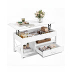 Lift Top Coffee Table with Storage Drawers & Hidden Compartment – Modern Wood Living Room Center Table, Space-Saving Multifunctional Design, 5 Colors