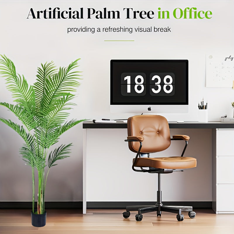 Artificial Palm Plant 5.9ft Flexible Tropical Leaves – Faux Palm Tree for Indoor & Outdoor Decor, Home, Office, Hotel, Garden, Pool & Christmas Decoration
