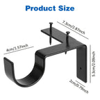 No-Drill Black Curtain Rod Brackets – Heavy Duty Screwless Steel Holders, Adjustable, Holds 20 lbs | Set of 4, 8, or 12 | Nuvia Haven