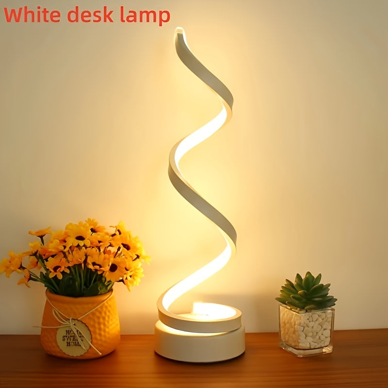 Spiral Adjustable Desk Lamp Vintage Style with Dimmable Warm Light, 3 Color Modes 10 Brightness Settings, Space-Saving Table Lamp for Bedroom Study & Living Room, 12V Safe Low Voltage, Gift for Friends & Family