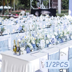 Rectangle Tablecloth with Skirt Wrinkle-Resistant Table Cover for Weddings Birthdays Graduations Black White Red 1 2 4 8 Pcs
