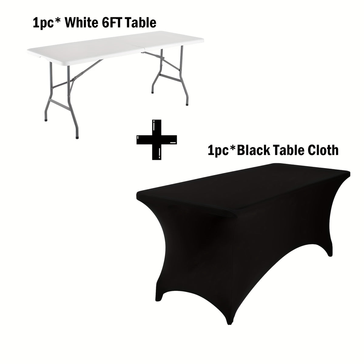 Folding Table 4 ft or 6 ft Plastic Portable with Carrying Handle and Locking Legs – Lightweight Fold-in-Half Table for Picnic, Camping, Party, Dining, Office & Outdoor Use | White