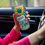 One Nana Tumbler Stainless Steel 20oz - Petal Floral Design Insulated Cup with Lid, Double Wall Vacuum Travel Mug for Hot & Cold Drinks, Gift for Mom Grandma Sister Office Camping